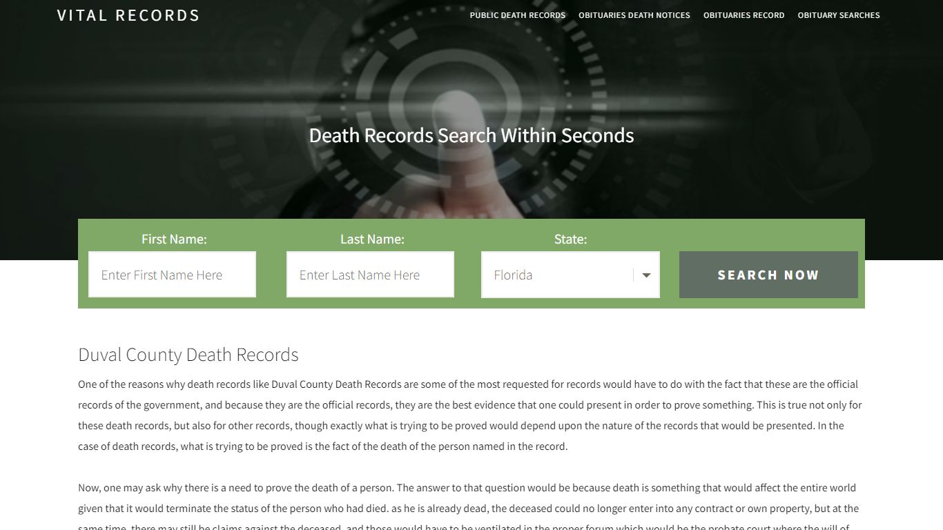 Duval County Death Records